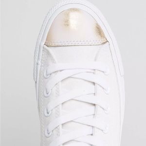 Converse Chuck Taylor Sneakers In White With Metallic Toe Cap